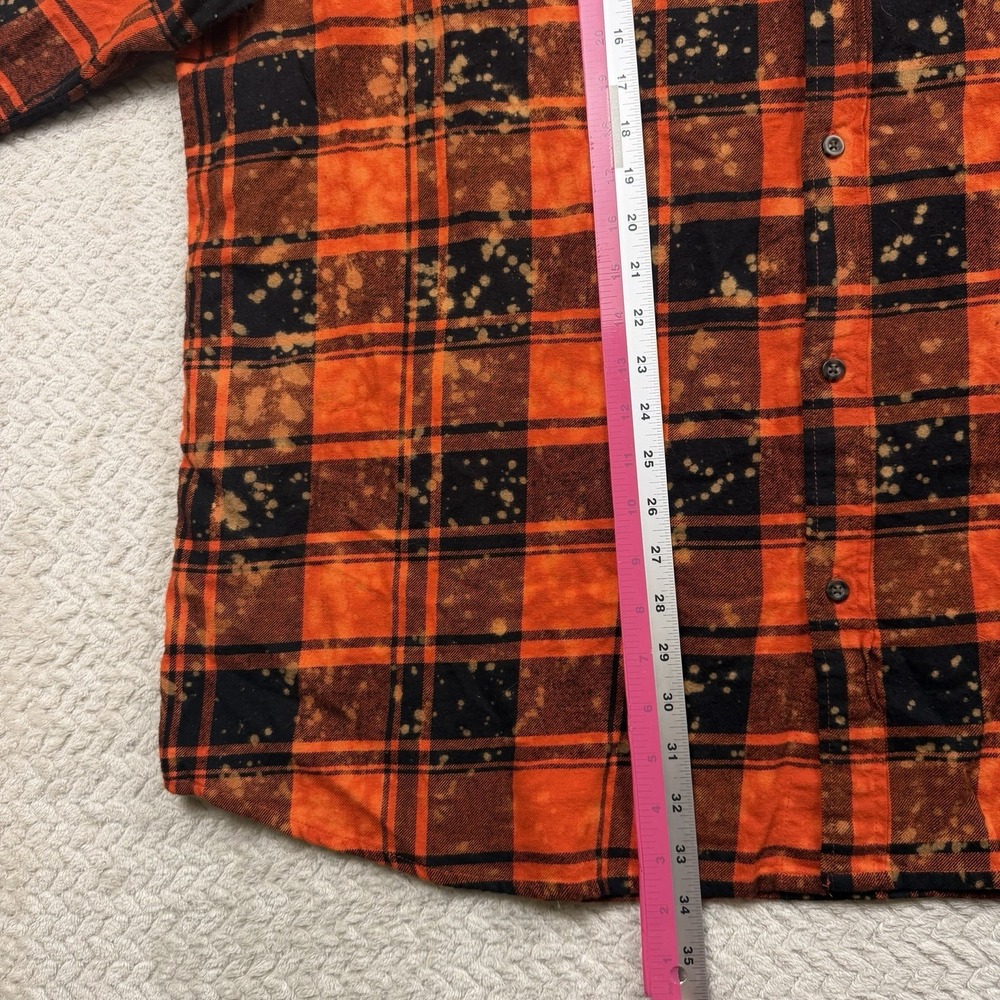 Angry Minnow Clothing Adult XXXL Long Sleeve Flannel Shirt Orange Up north cabin - Picture 4 of 9
